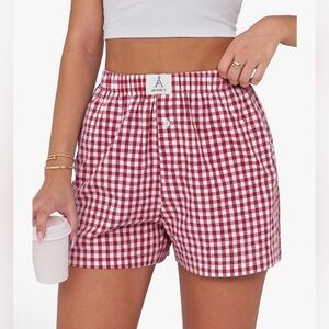 Anrabess Red Checkered Boxer Shorts